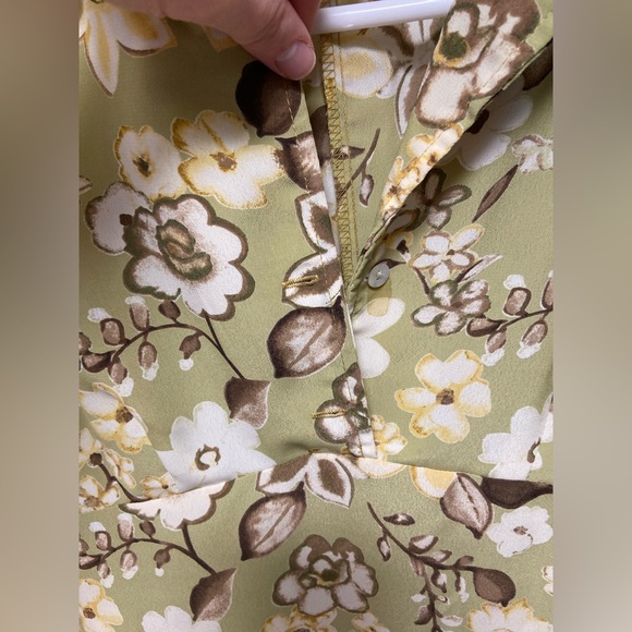 Vintage 90s No Boundaries Green Floral Dress Size 5 - Picture 4 of 6